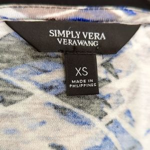Simply Vera / Vera Wang long sleeved top 100% stretch rayon.  Cobalt blue, black